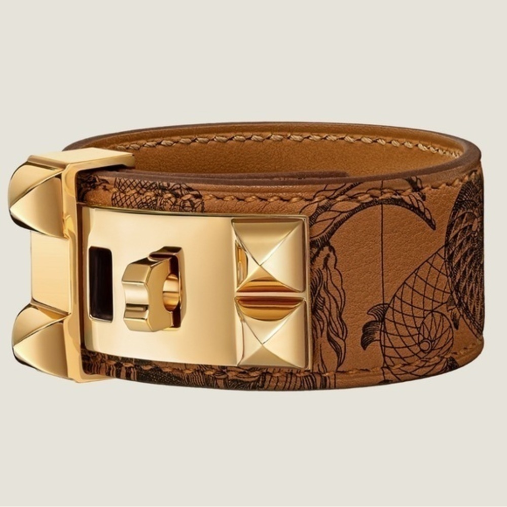 Hermes Leather Collier De Chien Medor Tattoo Bracelet T3 RARE  NWOT - Picture 9 of 16